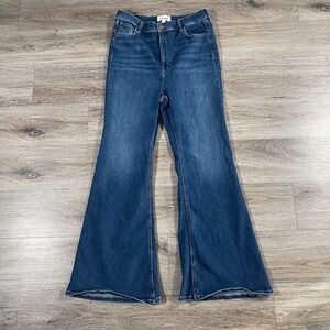 Boden Women's Jeans Ultra High Rise Super Flare Denim Boho Casual 33x32 Blue